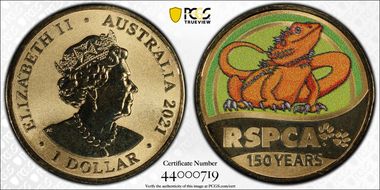 2021 $1 150 Ann. of RSPCA Lizard MS68