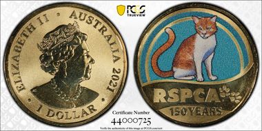 2021 $1 150 Ann. of RSPCA Cat MS67