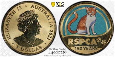 2021 $1 150 Ann. of RSPCA Cat MS67