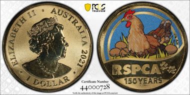 2021 $1 150 Ann. of RSPCA Hen MS67