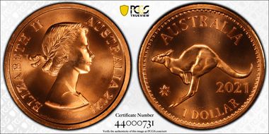 2021 $1 Penny 110th Anniversary  George Kruger Gray MS68RD