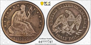 1854-O 50C WB-13 Arrows VF20