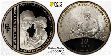 2010 € 10 Mother Teresa PR69DCAM