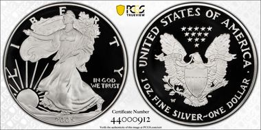 2005-W $1 Silver Eagle PR70DCAM