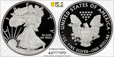 2008-W $1 Silver Eagle PR70DCAM