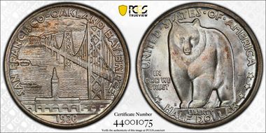1936-S 50C Bay Bridge MS67+