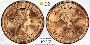 1959(m) 1/2D MS66RD