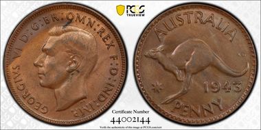 1943-I (b) 1D MS63BN