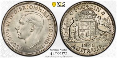 1942-S Florin KM-40  Ag MS65+