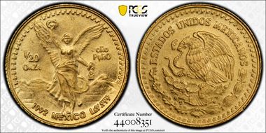 1992-Mo 1/20 oz Libertad Au MS69