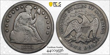 1873-CC $1 Seated N1