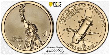 2020-S $1 American Innovation MD Rev PR The Hubble Space Telescope PR69