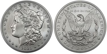 2021 $1 Morgan Dollar 100th Anniversary MS69