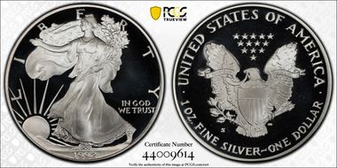 1992-S $1 Silver Eagle PR69DCAM