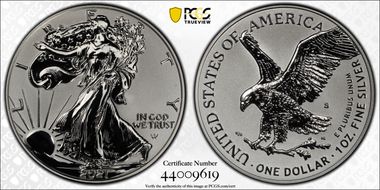 2021-S $1 Silver Eagle Rev PR - Type 2 Designer Edition PR70