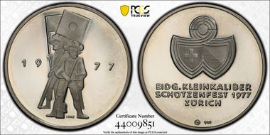 1977 Medal Zurich Shooting Fest Ag Small Caliber Competition SP67