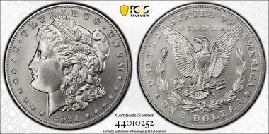 2021-S $1 Morgan Dollar 100th Anniversary MS70