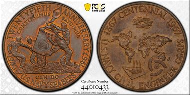 1967-P Medal D1967-1d Bronze SEABEES Anniv Small MS63BN