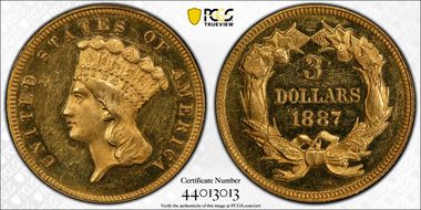 1887 $3 PR61CAM