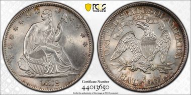 1872-S 50C WB-4, Medium-Small S MS64