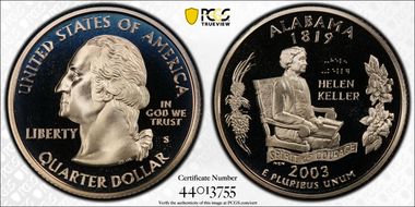 2003-S 25C Alabama PR69DCAM