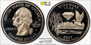 2003-S 25C Arkansas PR69DCAM