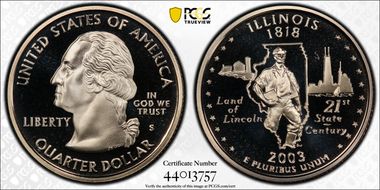 2003-S 25C Illinois PR69DCAM