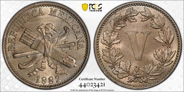 1882 5C KM-399 MS63