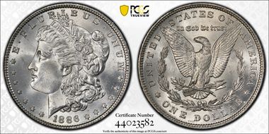 1886 $1 MS66