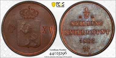 1863 1/2 Sk MS63BN