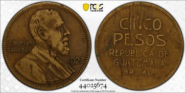 1923 5 Peso KM-234 VF30