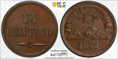 1871 1C KM-196 AU58BN