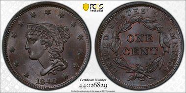 1840 1C Small/Large 18 MS65BN