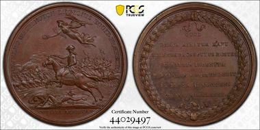 "1781" AE Medal Betts-594, William Washington Original Dies MS62BN