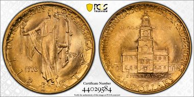 1926 $2.50 Sesquicentennial MS66