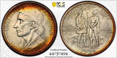 1934 50C Boone MS67+