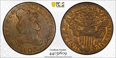 "1803" Tkn $5 J-C1803-3 Kettle & Sons VF30