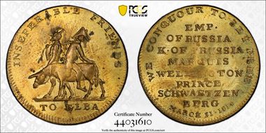 1814 Medal BHM-796 Brass MS63