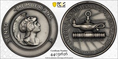 1984 Medal A.N.A. Member Medal Ag 32mm MS65