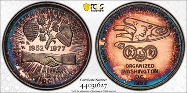 1977 Medal M.A.N.A. 25th Anniv. Ag 35mm PR64DCAM