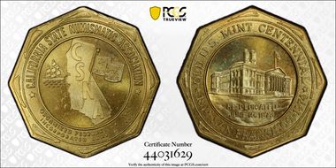 1974 Medal San Francisco Mint Bicentennial C.S.N.A Brass MS67