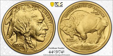 2008-W $10 Burnished Am. Buffalo  First Strike .9999 Fine Gold SP70