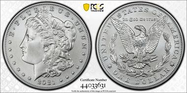2021-CC Privy $1 Morgan Dollar 100th Anniversary MS69