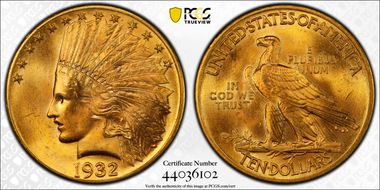 1932 $10 MS65+