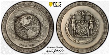 1964-65 Medal New York World's Fair Silver Medallic Art Co., NY 44mm SP64