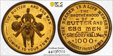 (C.1926) Token TC-329152 Brass The Butter and Egg Men MS64