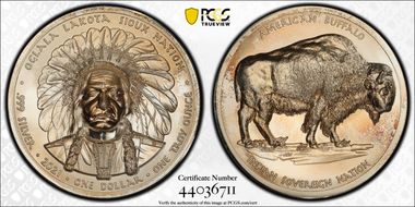 2021 $1 Chief Sitting Bull Silver High Relief MS67