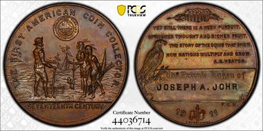 1911 Medal First American Coin Collector AE MS62