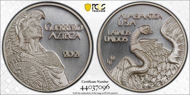 2021-LR Medal Guerrero Azteca Ag MS69