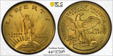 2000 AE Token X#581, Gallery Mint Concept MS67